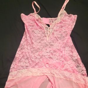 Pink lace gown